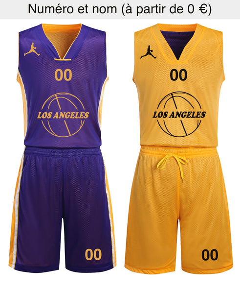 Load image into Gallery viewer, Los Angeles réversible tenue de basket-ball
