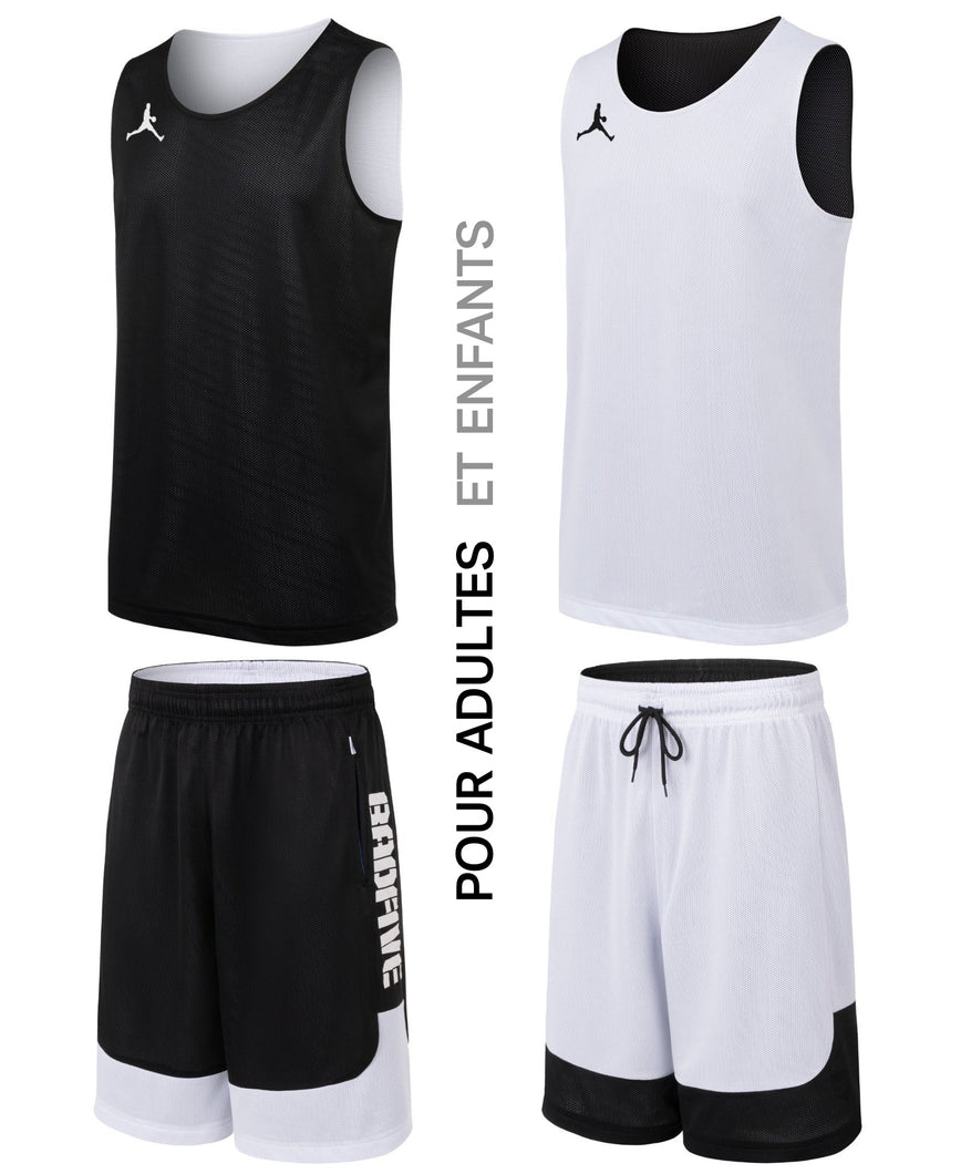 noir blanc tenue de basket
