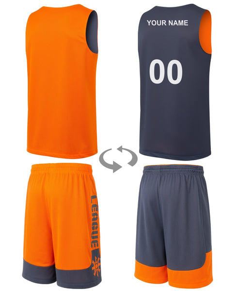 Load image into Gallery viewer, gris et orange maillot de basket
