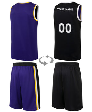 Réversible Tenue de basket-ball violet/noir